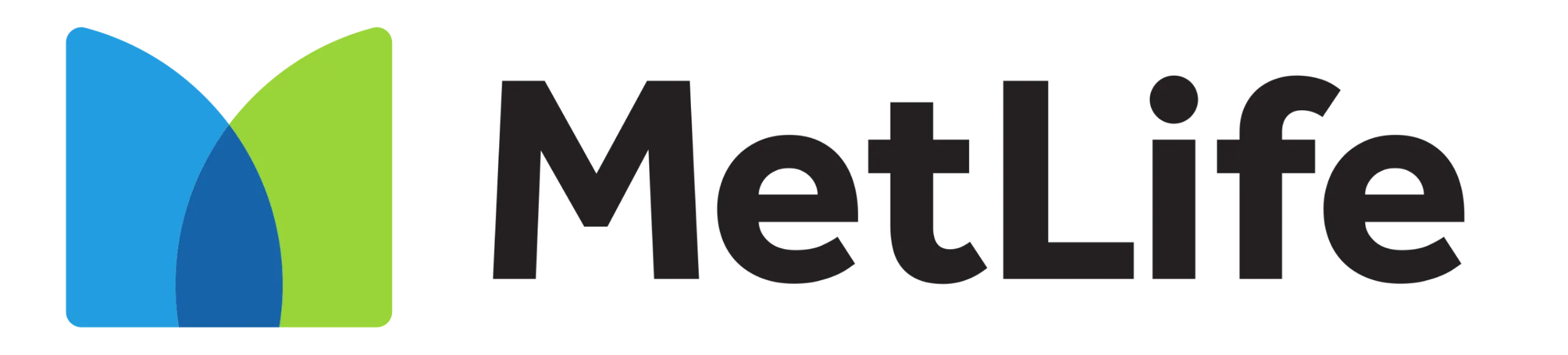 MetLife logo with blue and green overlapping shapes.