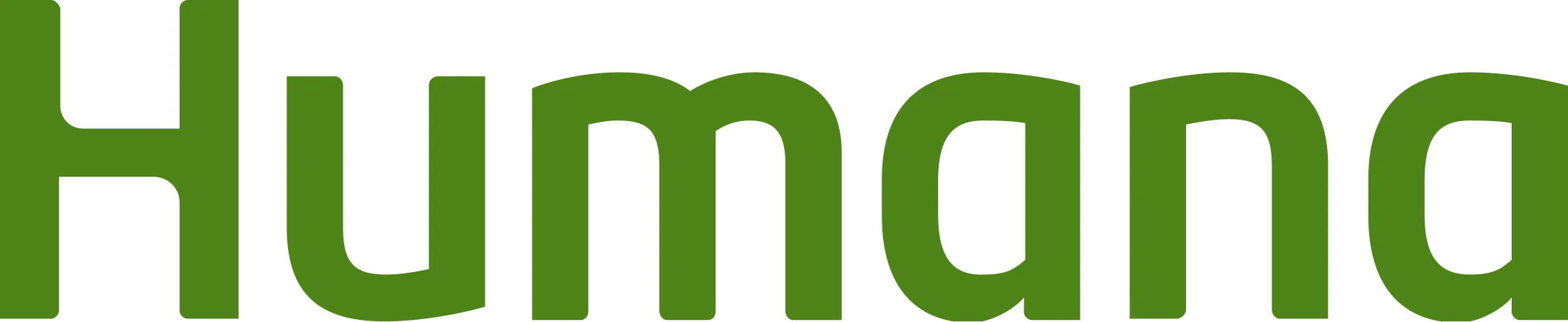 The word Human written in large green letters on a black background.